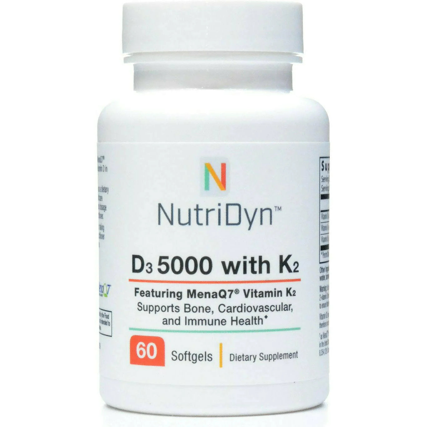 NutriDyn D3 5000 with K2 - 60 softgels