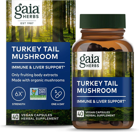 Gaia Herbs Turkey Tail Mushroom 40 Vegan Caps